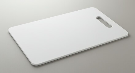 White Plastic Cutting Board Mockup Kitchen Utensil Blank Template.