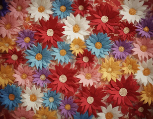Beautiful textile flower design vector 