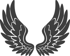 vector illustration of black wings