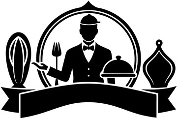 Vector illusion of a waiter