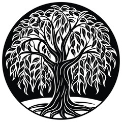 willow tree vector icon
