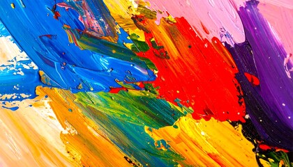 Abstract acrylic painting with vibrant colors