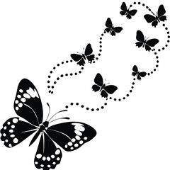 butterfly trail vector icon
