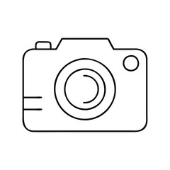 Camera outline vector illustration for photography icon or logo design and creative projects