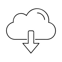 Download from cloud storage platform concept for data transfer and backup solution icon vector