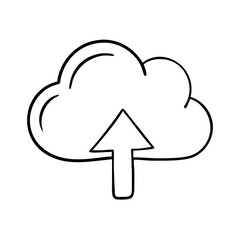 Cloud upload icon vector illustration for cloud computing data transfer and storage concept design