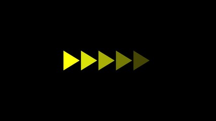 Fast forward yellow symbols icon symbol animation on white background. Fast forward sign moving forward Right-directional arrow loop animation. Swipe right for the animation on black background, 4k . - Powered by Adobe