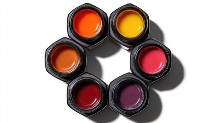 Colorful jars in a hexagonal pattern