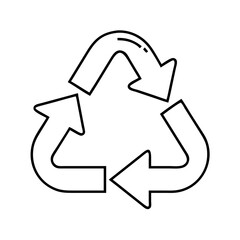 Recycling symbol vector icon, eco friendly, recycle sign, reuse, environment, conservation icon
