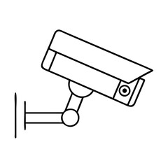 Security camera cctv surveillance system outline for home safety and crime prevention icon vector