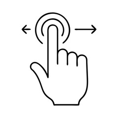 Hand swipe gesture icon vector illustration for touch screen and user interface design needs