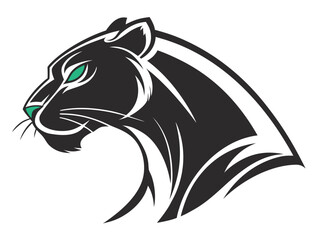 Fototapeta premium A bold, stylized logo of a panther's head.