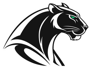 Fototapeta premium A bold, stylized logo of a panther's head.