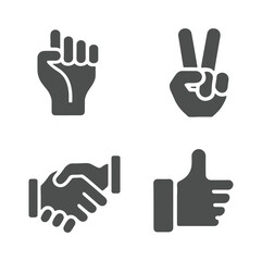 Obraz premium Handshake and thumbs up Icons