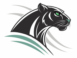 Fototapeta premium A bold, stylized logo of a panther's head.