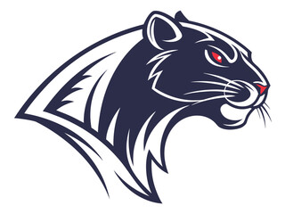 Obraz premium A bold, stylized logo of a panther's head.