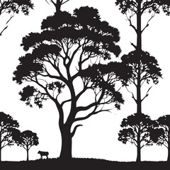 Obraz premium tree silhouette Vector | Minimalist & Trendy tree Silhouette Design | Unique & Stylish tree Artwork for Vector design