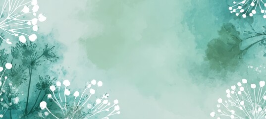 Minimalist Mint and Ivory Background with Floating Accents for Product Display