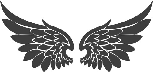 Obraz premium vector illustration of black wings