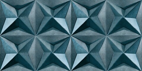 Geometric star pattern in teal hues