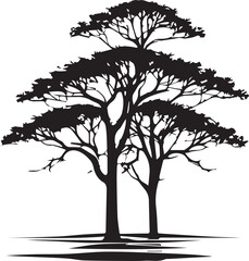 Obraz premium tree silhouette Vector | Minimalist & Trendy tree Silhouette Design | Unique & Stylish tree Artwork for Vector design