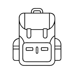 Backpack illustration for hiking camping travel and school bag design in vector line art style