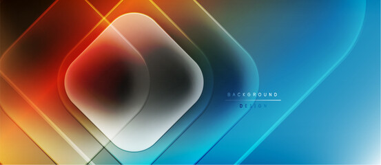 Abstract geometric design. Vibrant gradients blend, creating dynamic shapes. Modern aesthetic, suitable for backgrounds, presentations.