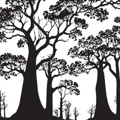 tree silhouette Vector | Minimalist & Trendy tree Silhouette Design | Unique & Stylish tree Artwork for Vector design