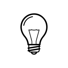 Obraz premium Simple Line Drawing of a Light Bulb, Idea Symbol