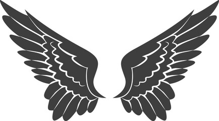 vector illustration of black wings