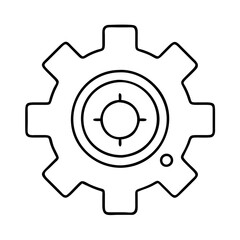Gear mechanism with target inside vector illustration for engineering and technology use
