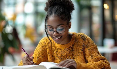 Inclusive image of a happy mixed-race disabled woman sitting in a wheelchair. Gay lesbian female student with blue hair and disability mobility aid working remotely from home, Generative AI