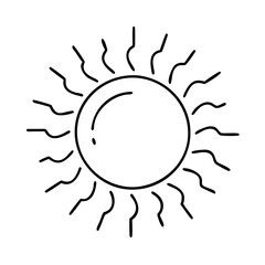 Sun outline vector drawing illustration sunshine summer heat light rays simple design graphic art