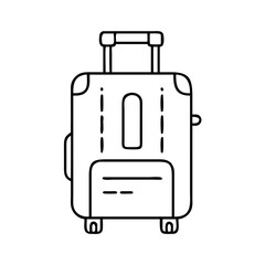 Travel suitcase outline icon for vacation and business trip baggage and luggage design vector