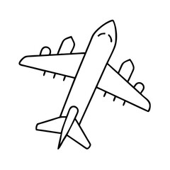 Airplane illustration for travel and transportation themes stock vector line art drawing design