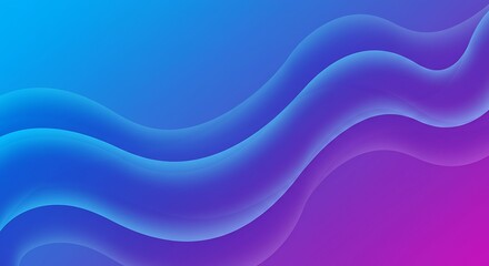 Fototapeta premium Abstract blue and purple gradient waves, fluid 3D background design for modern presentation or digital art.