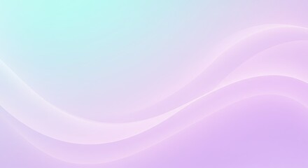 Abstract background with smooth flowing waves on a gentle purple and mint green gradient. Modern elegant design for a digital backdrop.