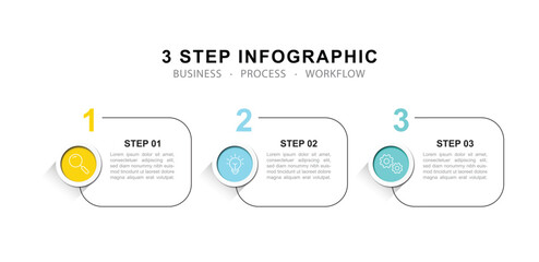 Vector Infographic label design template with icons and 3 options or steps.	