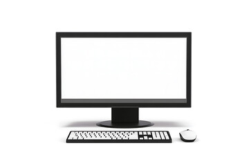 Fototapeta premium Modern computer monitor keyboard and mouse setup