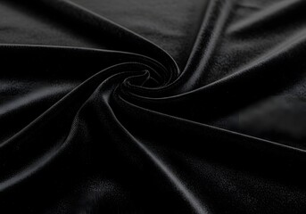 Obraz premium Elegant black velvet fabric flowing in graceful waves, perfect for luxurious design projects