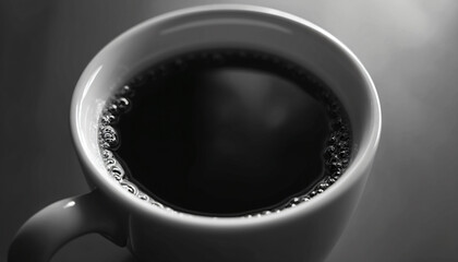 White Mug with Dark Liquid Close-Up