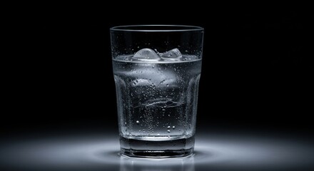 Refreshing Iced Water in Glass: Crystal Clear Purity