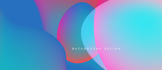 Abstract gradients blend, creating vibrant visual experience. Soft shapes overlap, forming dynamic composition. Modern design element.