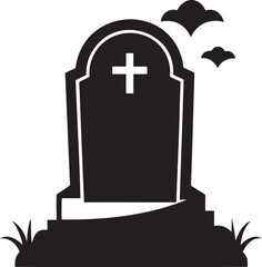 Obraz premium Halloween gravestone design silhouette vector illustration