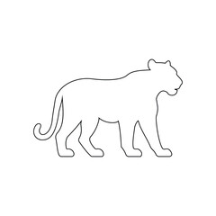 tiger silhouette illustration minimal art on white background 