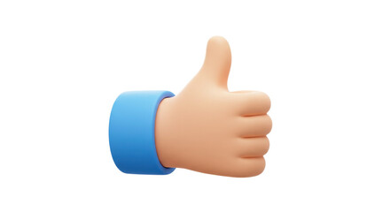 Hand giving a thumbs up gesture isolated PNG with Transparent Background