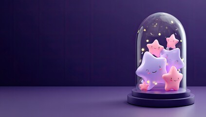 Cute stars in a glass dome