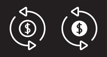 Cash flow line icon vector illustration set.cash flow line icon.Cash Flow icon set multiple style collection
