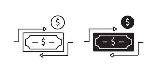 Cash flow line icon vector illustration set.cash flow line icon.Cash Flow icon set multiple style collection
