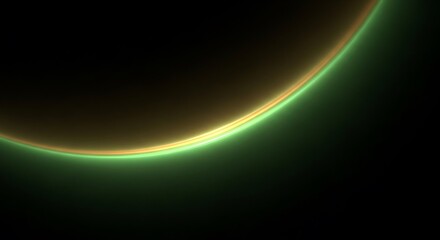 Abstract green and gold light streaks, glowing background illustration